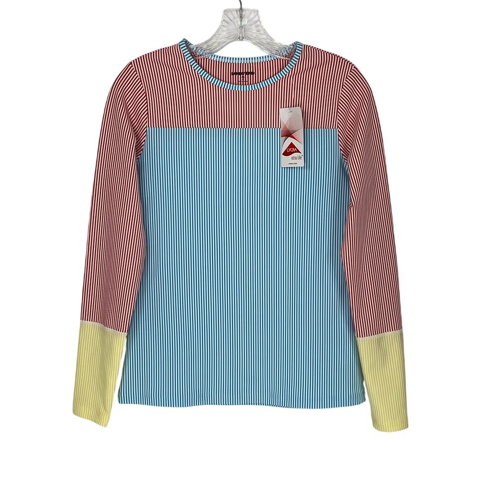 Lands End Rash Guard Swim Top Striped